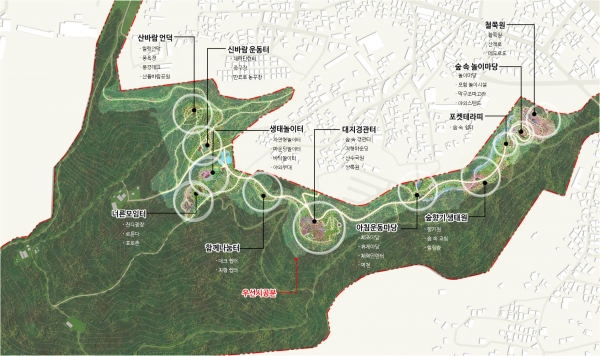 강화군 강화읍 주거지역 인근에 남산의 울창한 수림을 활용한 자연 친화적 공원이 조성된다. (사진제공=강화군)