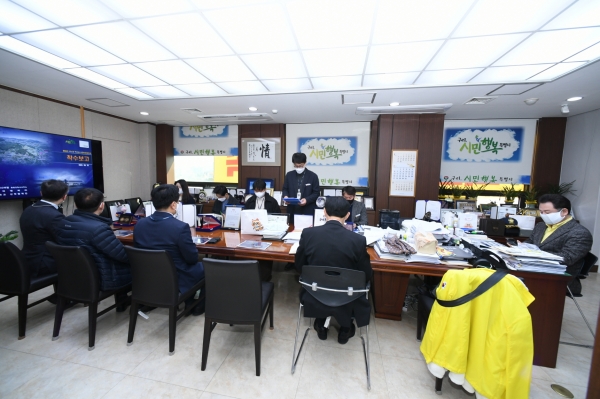 구리시(시장 안승남)는 22일 시장실에서 ‘별내선 사노동 역 신설 사전타당성조사 용역’ 착수보고회 개최했다. (사진=구리시)