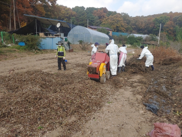 의왕시는 11월 1일부터 영농부산물 파쇄작업 지원 사업을 진행 중이다. (사진=의왕시)