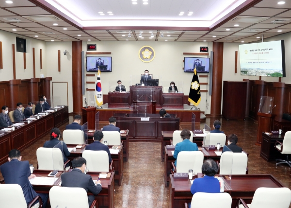 광명시의회(의장 박성민)가 28일 제268회 임시회를 개회했다.(사진=광명시의회)