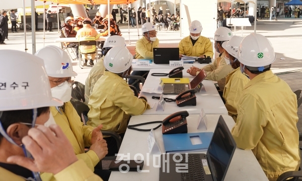 ​인천시 연수구청이 지난 18일 실시한 2022년 재난대응 안전한국훈련 장면(사진제공=연수구청)​